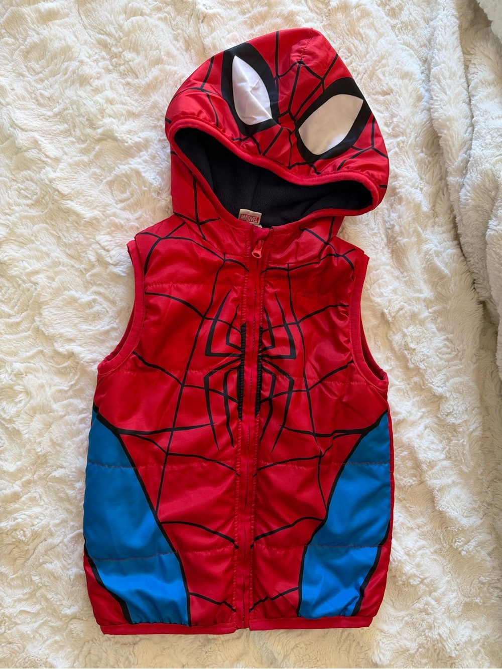 Like new! Marvel Red and Blue Spider-Man Hooded Vest Size 5